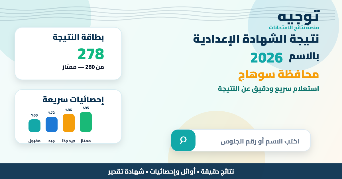 نتيجة الشهادة الإعدادية محافظة سوهاج